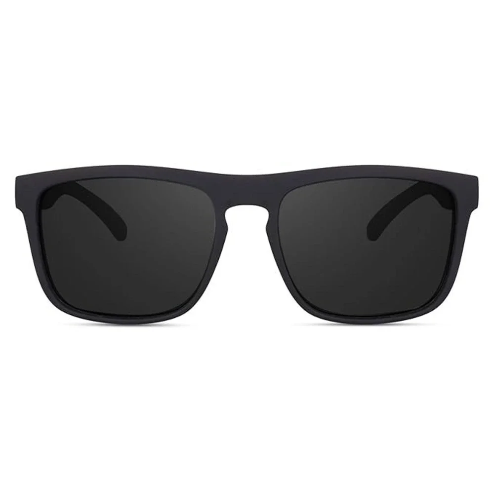 Mens Black Polarized Sunglasses Square Frame Sport Wrap Outdoor Hip Hop Gangster